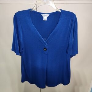 CJBanks, royal dress blouse. Size XL. Lightly worn.  Washes and dries well.